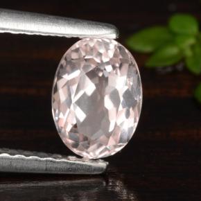 0.90 ct Pink Morganite Stone, Natural Morganite in Oval Facet Shape for Sale
