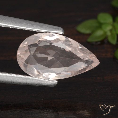 0.86ct Natural Flamingo Pink Morganite, Pear Shape, VVS