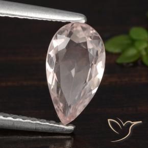 0.86 ct Pink Morganite Stone, Natural Morganite in Pear Facet Shape for Sale