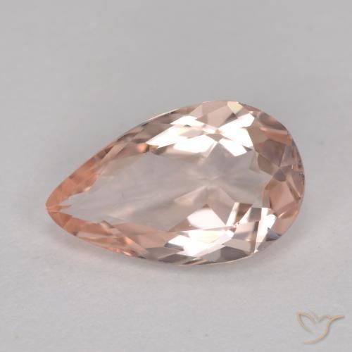 0.90 ct Pink Morganite Stone, Natural Morganite in Pear Facet Shape for Sale