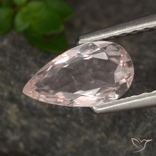 0.58ct Natural Light Pink Morganite, Pear Shape, VVS-VS