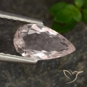 0.58 ct Pink Morganite Stone, Natural Morganite in Pear Facet Shape for Sale