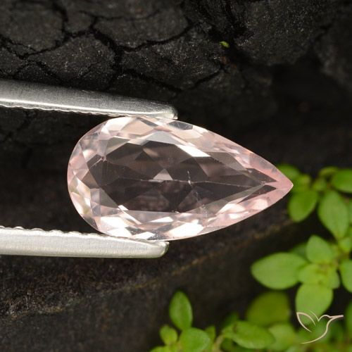 0.98ct Natural Flamingo Pink Morganite, Pear Shape, VVS-VS