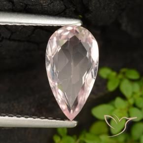 0.98 ct Pink Morganite Stone, Natural Morganite in Pear Facet Shape for Sale