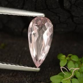 0.87 ct Pink Morganite Stone, Natural Morganite in Pear Facet Shape for Sale