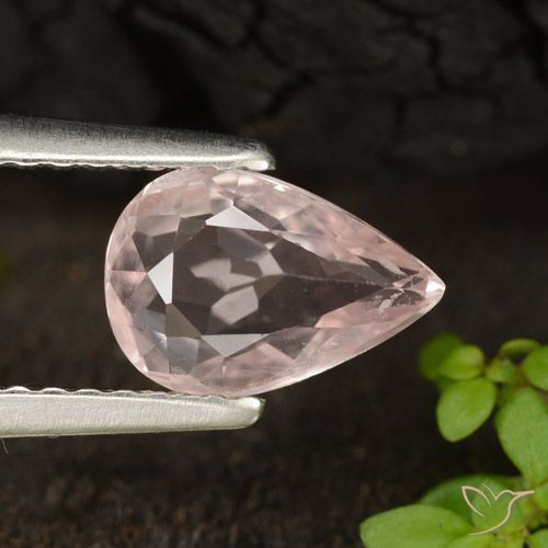 0.99ct Natural Medium Pink Morganite, Pear Shape, VVS-VS