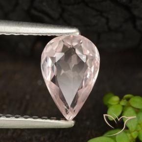 0.99 ct Pink Morganite Stone, Natural Morganite in Pear Facet Shape for Sale