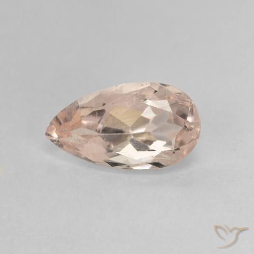 0.96ct Natural Medium Pink Morganite, Pear Shape, VS