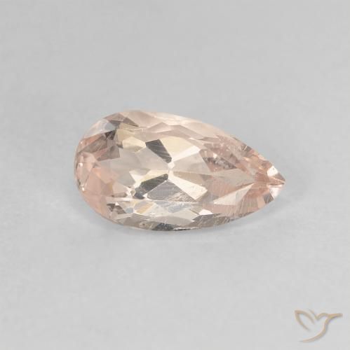 0.96 ct Pink Morganite Stone, Natural Morganite in Pear Facet Shape for Sale