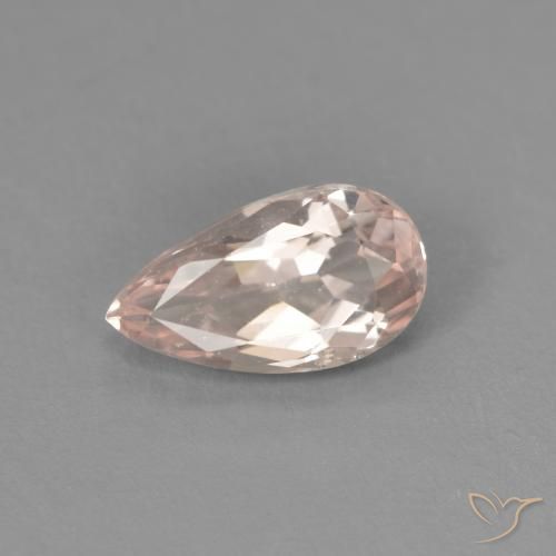 0.64ct Natural Very Light Pink Morganite, Pear Shape, VVS-VS