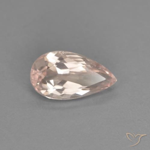 0.64 ct Pink Morganite Stone, Natural Morganite in Pear Facet Shape for Sale