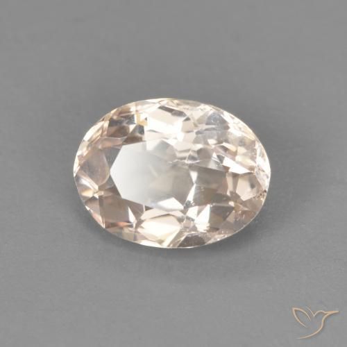 Very Light Pink Morganite Gem - 0.7ct Oval Facet (ID: 473947)