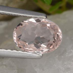 0.91 ct Pink Morganite Gemstone, Morganite Gem in Oval Facet Shape for Sale.