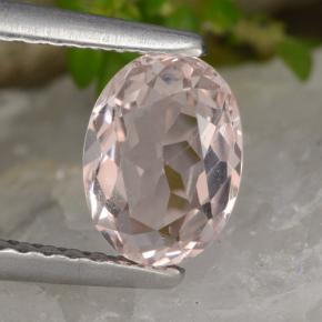0.91 ct Pink Morganite Stone, Natural Morganite in Oval Facet Shape for Sale