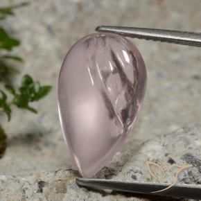 5.49 ct Pink Morganite Stone, Natural Morganite in Carved Pear Cabochon Shape for Sale