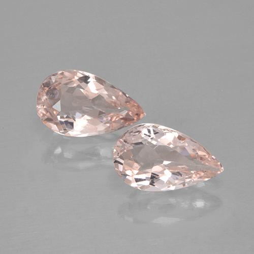 1.66 ctw Pink Morganite Gemstones, Morganite Gems in Pear Facet Shape for Sale.