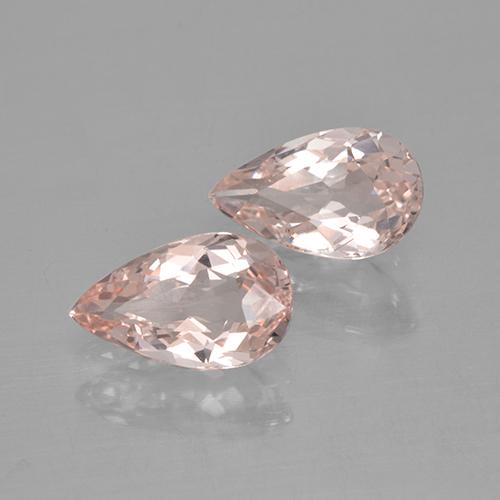 1.66 ctw Pink Morganite Stones, Natural Morganite in Pear Facet Shape for Sale