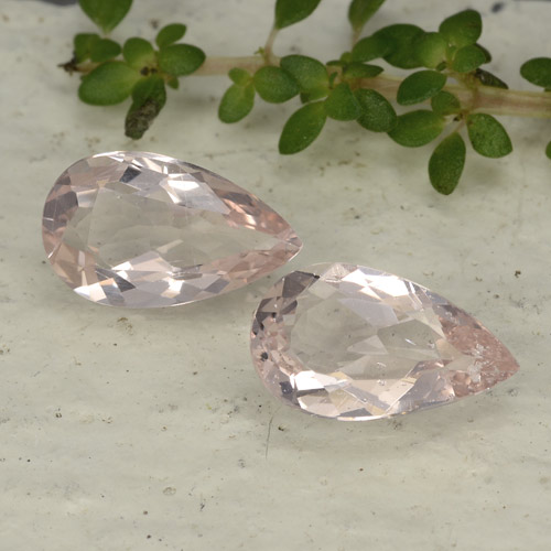 Flamingo Pink Morganite Gem - 0.7ct Pear Facet (ID: 477996)