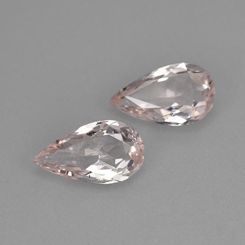 Rose Pink Tone Morganite Gem - 0.8ct Pear Facet (ID: 477999)