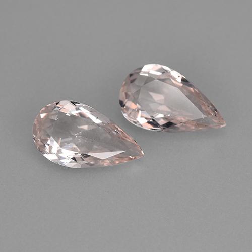 1.67 ctw Pink Morganite Stones, Natural Morganite in Pear Facet Shape for Sale