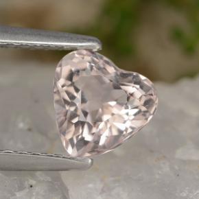 1.02 ct Pink Morganite Gemstone, Morganite Gem in Heart Facet Shape for Sale.