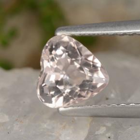 1.02 ct Pink Morganite Stone, Natural Morganite in Heart Facet Shape for Sale