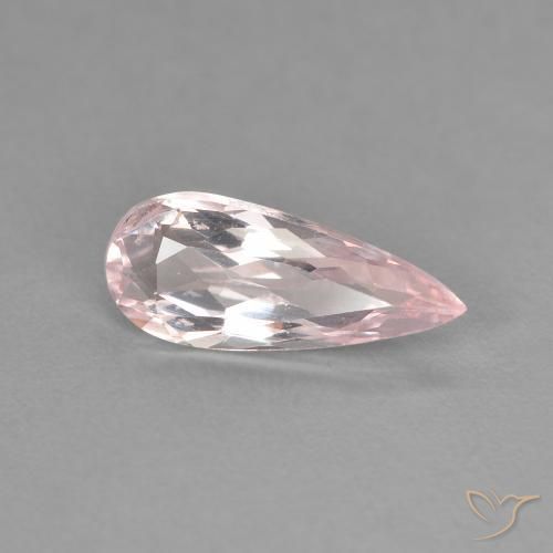 1.02ct Natural Light Pink Morganite, Pear Shape, VVS-VS