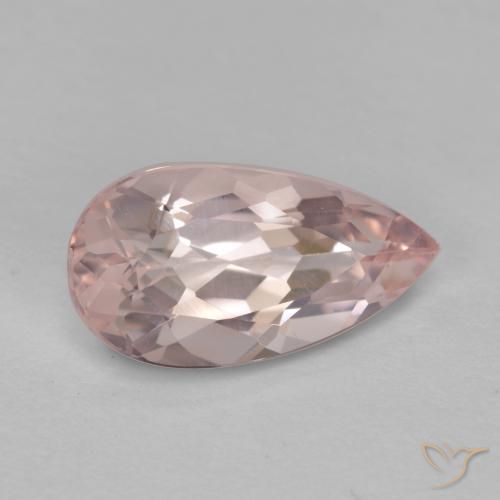1.09 ct Pink Morganite Stone, Natural Morganite in Pear Facet Shape for Sale