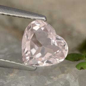 Flamingo Pink Morganite Gem - 1.1ct Heart Facet (ID: 478021)