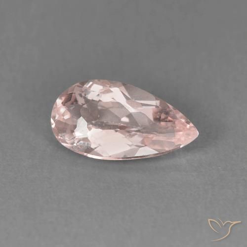 1.00 ct Pink Morganite Stone, Natural Morganite in Pear Facet Shape for Sale