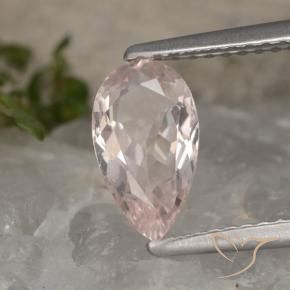 1.04 ct Pink Morganite Stone, Natural Morganite in Pear Facet Shape for Sale