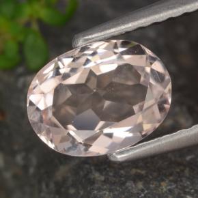 1.05 ct Pink Morganite Gemstone, Morganite Gem in Oval Facet Shape for Sale.