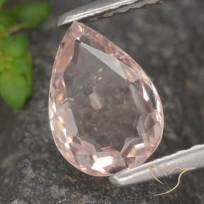 1.22 ct Pink Morganite Stone, Natural Morganite in Pear Facet Shape for Sale