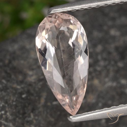 1.09ct Natural Flamingo Pink Morganite, Pear Shape, VVS-VS