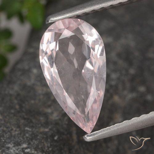 1.18ct Natural Medium-Light Pink Morganite, Pear Shape, VVS-VS
