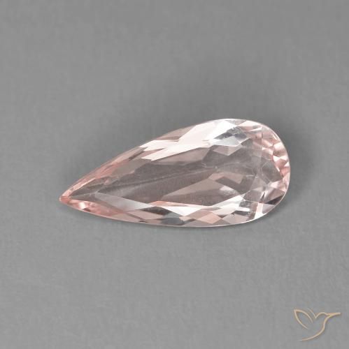 1.24 ct Pink Morganite, 12.8 x 5.8 mm Pear Cut From Brazil, Photo A