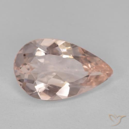 1.14 ct Pink Morganite Stone, Natural Morganite in Pear Facet Shape for Sale