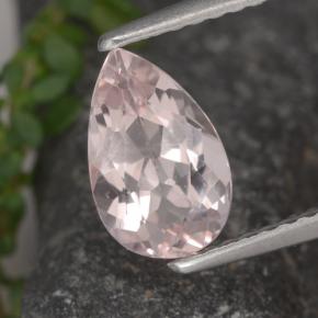 1.13 ct Pink Morganite Stone, Natural Morganite in Pear Facet Shape for Sale