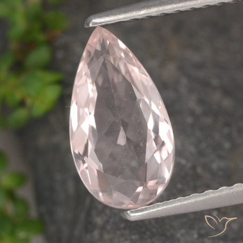 1.18ct Natural Light Pink Morganite, Pear Shape, VVS