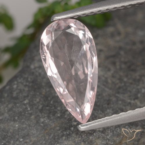 1.10ct Natural Flamingo Pink Morganite, Pear Shape, VVS-VS