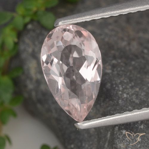1.02ct Natural Flamingo Pink Morganite, Pear Shape, VVS-VS