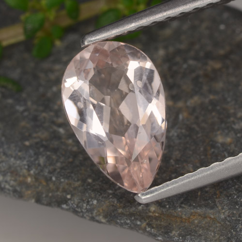 Medium Pink Morganite Gem - 1.1ct Pear Facet (ID: 478206)
