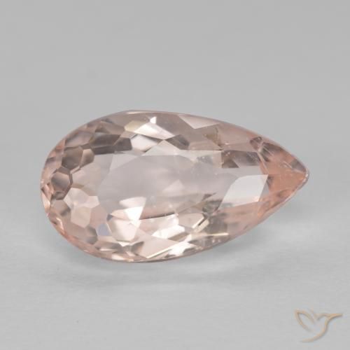 1.16ct Natural Flamingo Pink Morganite, Pear Shape, VS