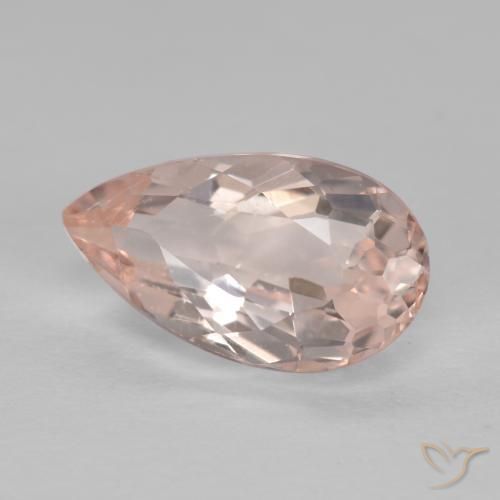 1.16 ct Pink Morganite Stone, Natural Morganite in Pear Facet Shape for Sale