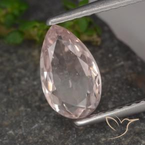 1.02 ct Pink Morganite Stone, Natural Morganite in Pear Facet Shape for Sale
