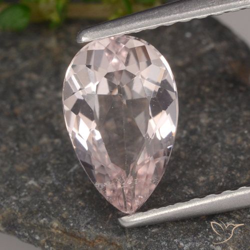 1.14ct Natural Flamingo Pink Morganite, Pear Shape, VVS-VS