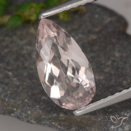 1.15ct Natural Flamingo Pink Morganite, Pear Shape, VVS-VS