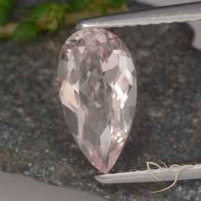 1.15 ct Pink Morganite Stone, Natural Morganite in Pear Facet Shape for Sale