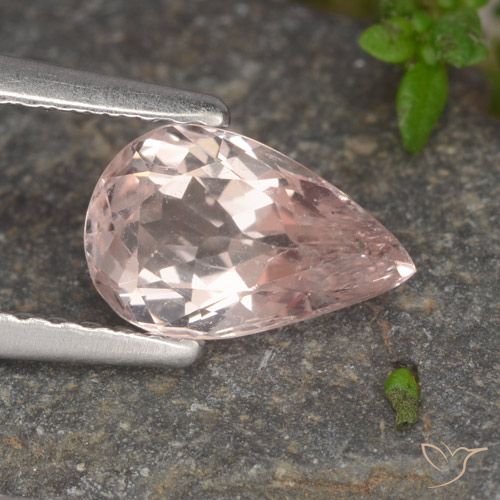 1.01 ct Pink Morganite, 8.7 x 5.5 mm Pear Cut From Brazil, Photo A