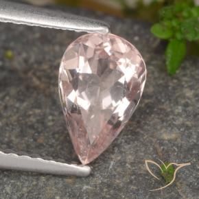 1.01 ct Pink Morganite Stone, Natural Morganite in Pear Facet Shape for Sale